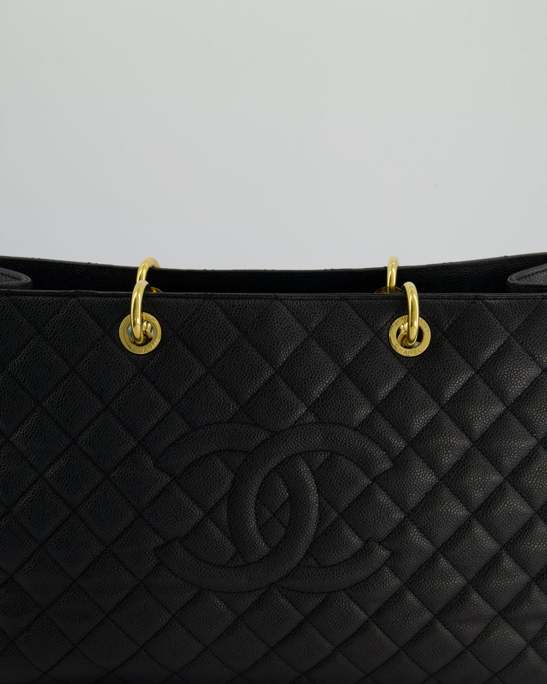 *RARE SIZE* Top Quality Chanel Large Black Grand Shopper Tote Bag in Caviar Leather with Gold Hardware