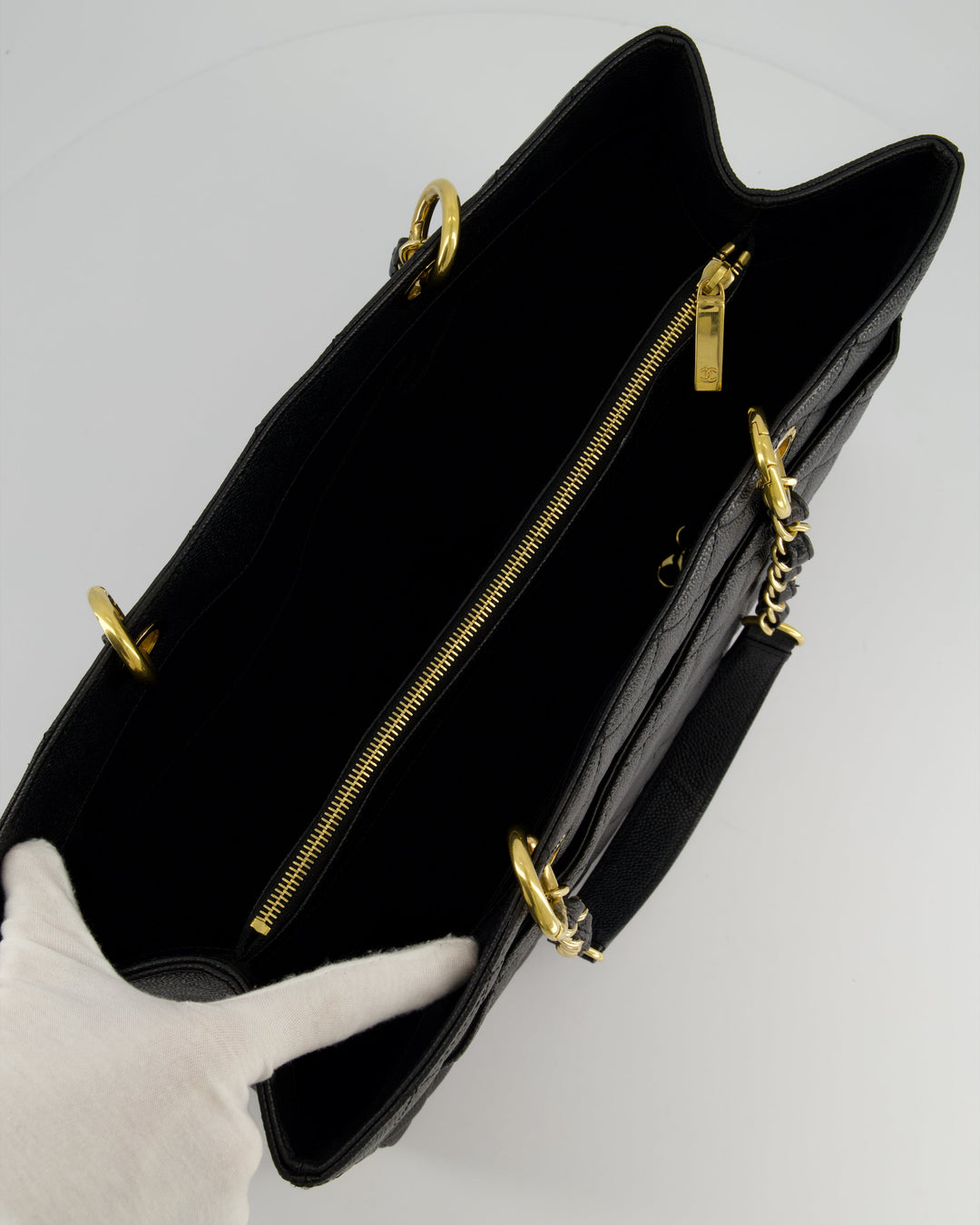 *RARE SIZE* Top Quality Chanel Large Black Grand Shopper Tote Bag in Caviar Leather with Gold Hardware