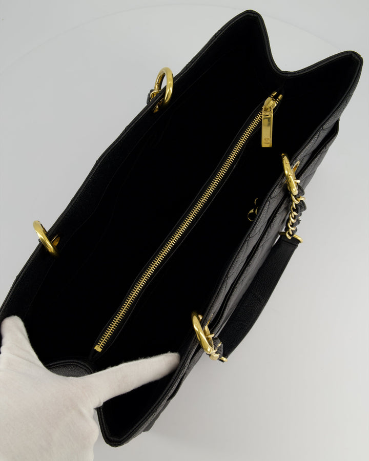 *RARE SIZE* Top Quality Chanel Large Black Grand Shopper Tote Bag in Caviar Leather with Gold Hardware