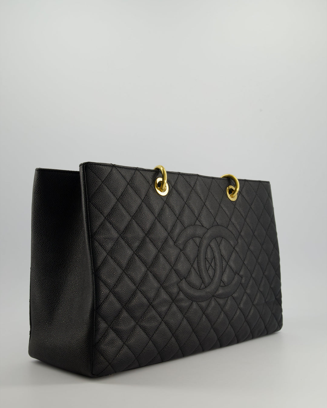 *RARE SIZE* Top Quality Chanel Large Black Grand Shopper Tote Bag in Caviar Leather with Gold Hardware