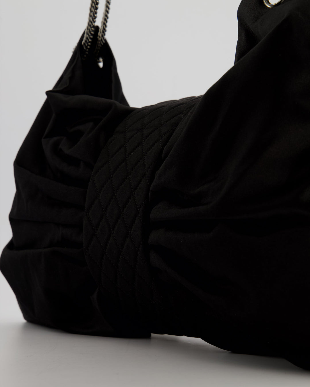 Top Quality Chanel Black Large Satin Bow Reissue Shoulder Bag with Quilted Flap Detail and Silver Hardware