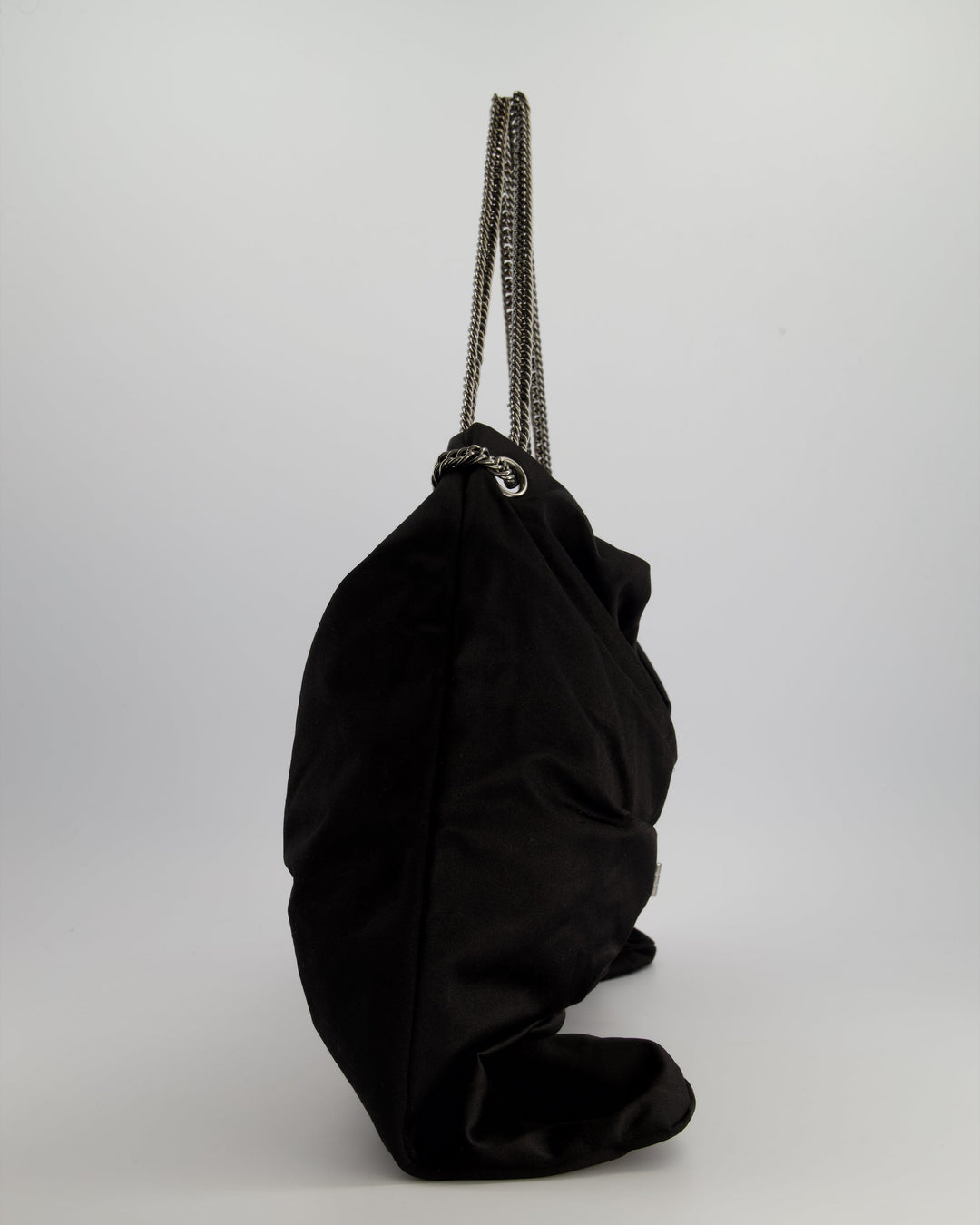 Top Quality Chanel Black Large Satin Bow Reissue Shoulder Bag with Quilted Flap Detail and Silver Hardware