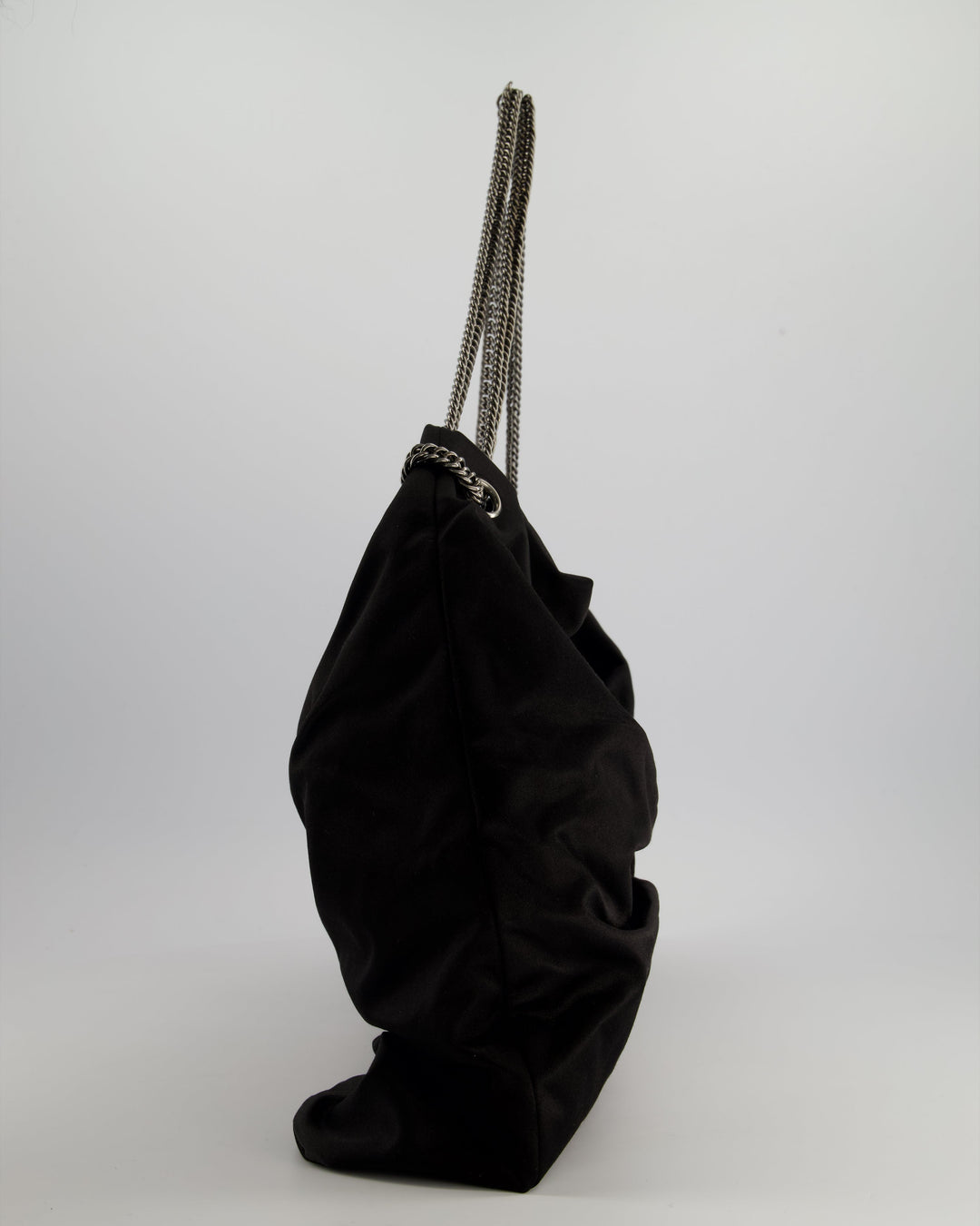Top Quality Chanel Black Large Satin Bow Reissue Shoulder Bag with Quilted Flap Detail and Silver Hardware