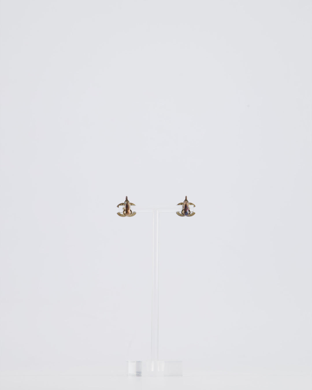 *HOT* Top Quality Chanel Ruthenium and Black Enamel CC Logo Earrings