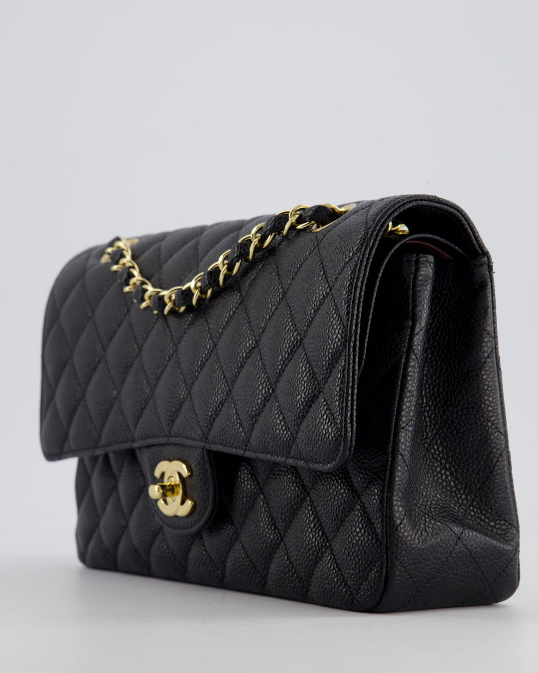 *HOT* Top Quality Chanel Medium Black Classic Double Flap Bag in Caviar Leather with Gold Hardware