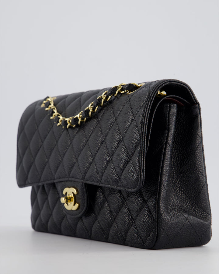 *HOT* Top Quality Chanel Medium Black Classic Double Flap Bag in Caviar Leather with Gold Hardware