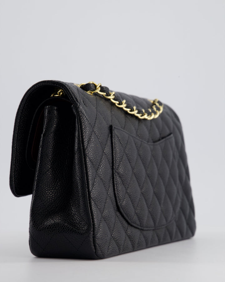 *HOT* Top Quality Chanel Medium Black Classic Double Flap Bag in Caviar Leather with Gold Hardware