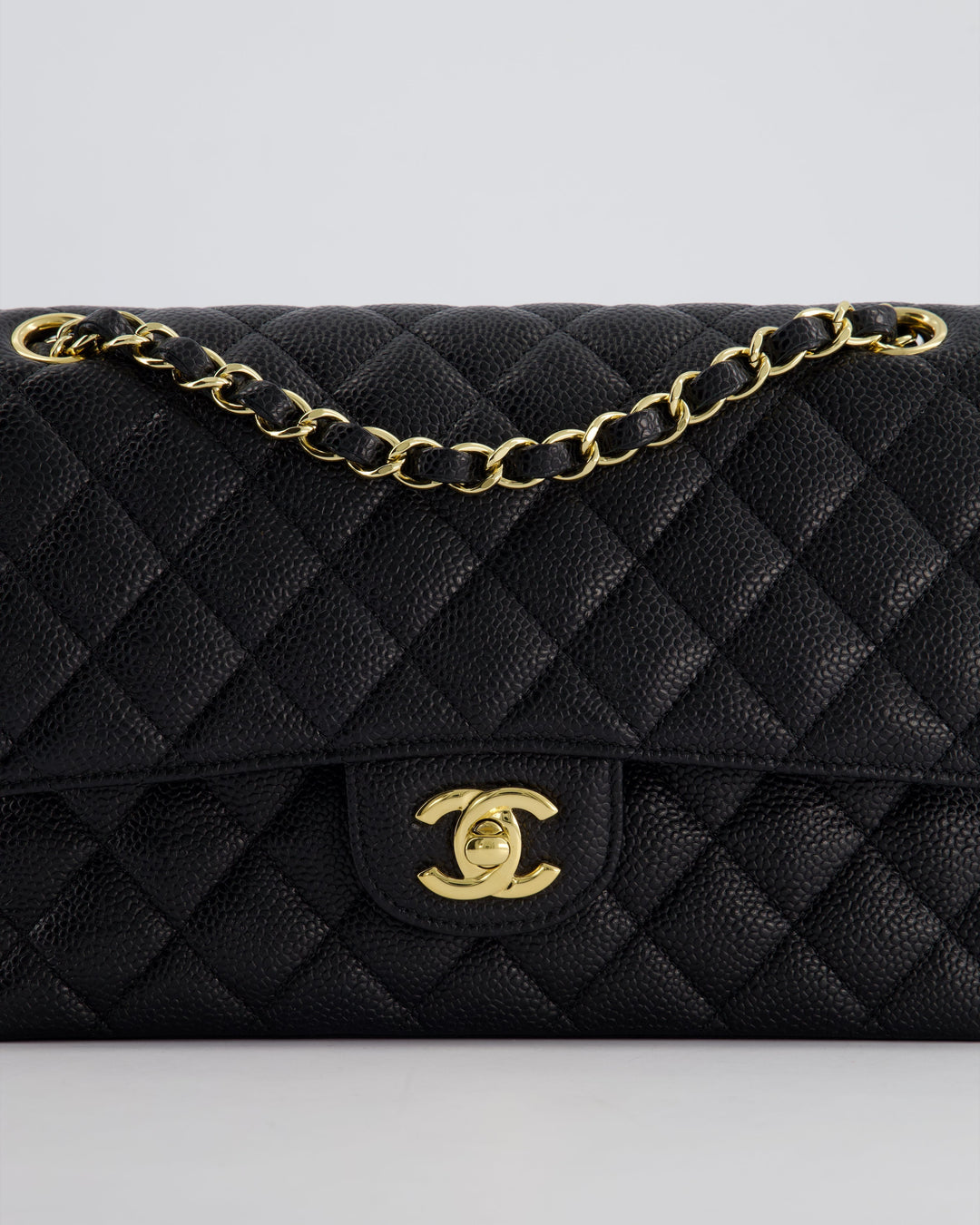 *HOT* Top Quality Chanel Medium Black Classic Double Flap Bag in Caviar Leather with Gold Hardware