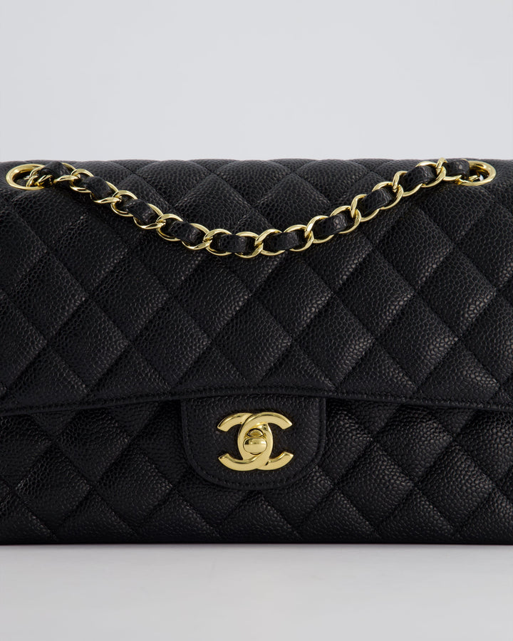 *HOT* Top Quality Chanel Medium Black Classic Double Flap Bag in Caviar Leather with Gold Hardware
