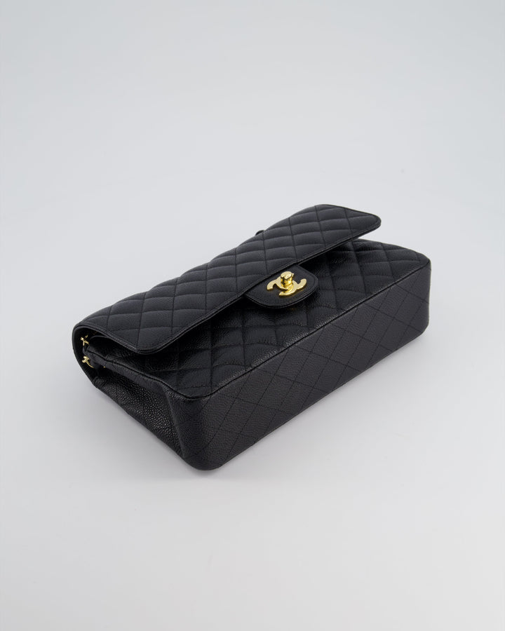 *HOT* Top Quality Chanel Medium Black Classic Double Flap Bag in Caviar Leather with Gold Hardware
