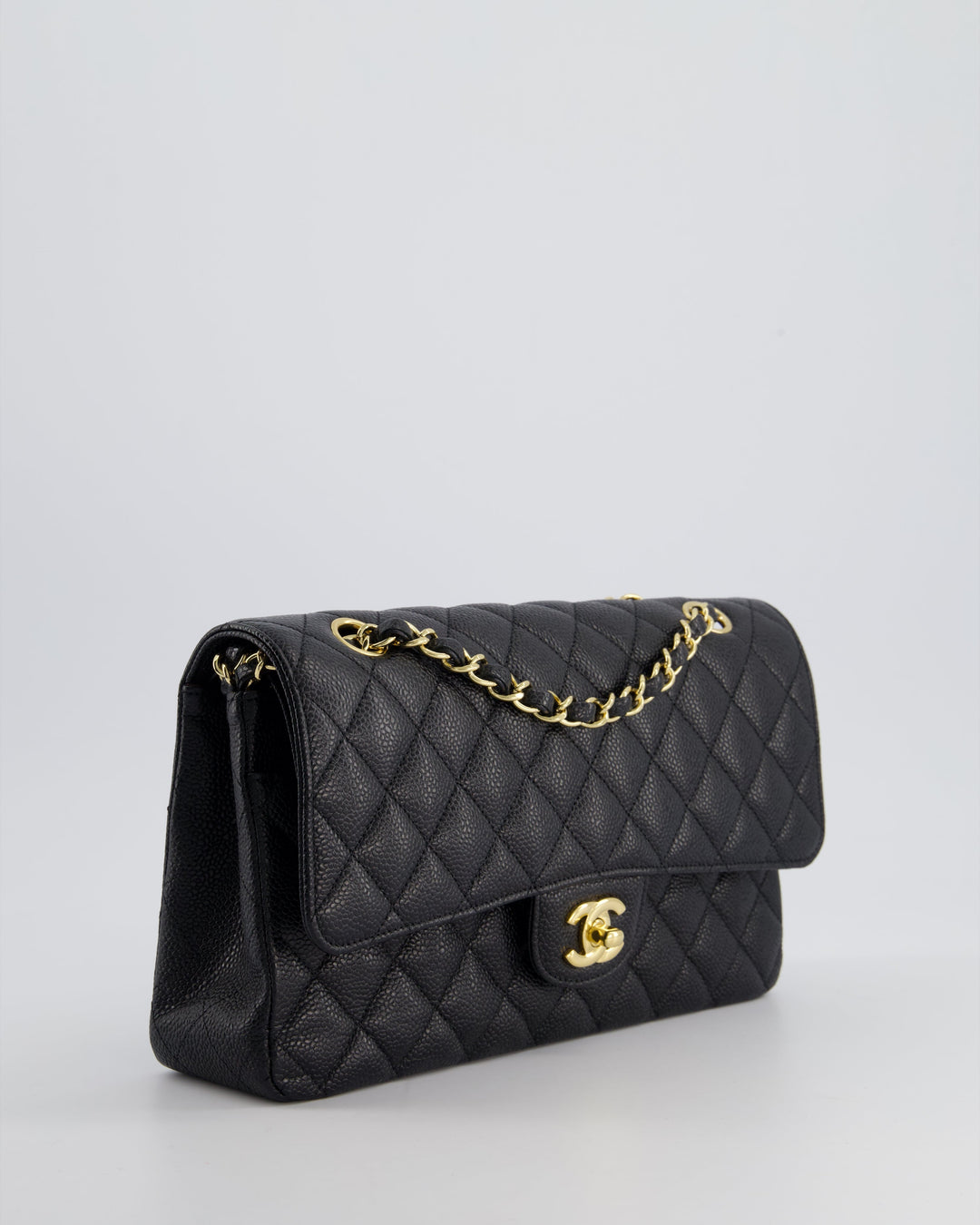 *HOT* Top Quality Chanel Medium Black Classic Double Flap Bag in Caviar Leather with Gold Hardware