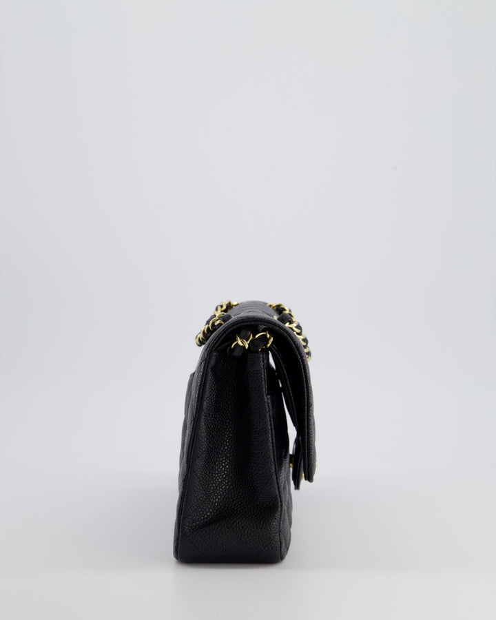 *HOT* Top Quality Chanel Medium Black Classic Double Flap Bag in Caviar Leather with Gold Hardware