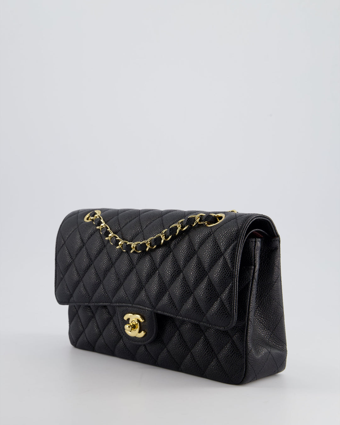*HOT* Top Quality Chanel Medium Black Classic Double Flap Bag in Caviar Leather with Gold Hardware