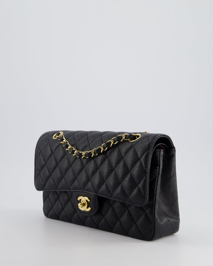 *HOT* Top Quality Chanel Medium Black Classic Double Flap Bag in Caviar Leather with Gold Hardware