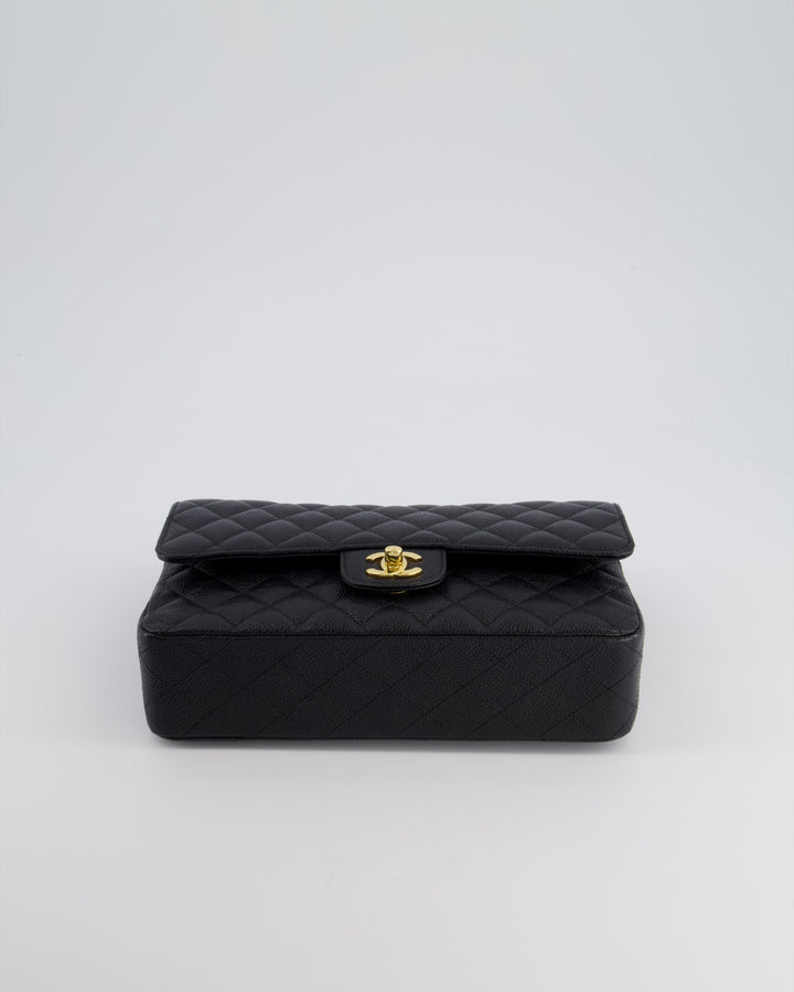 *HOT* Top Quality Chanel Medium Black Classic Double Flap Bag in Caviar Leather with Gold Hardware