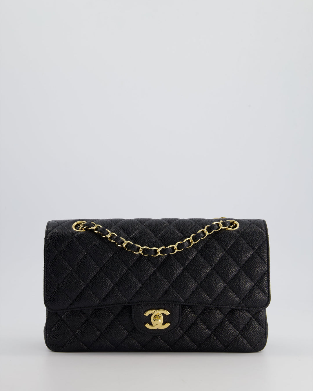 *HOT* Top Quality Chanel Medium Black Classic Double Flap Bag in Caviar Leather with Gold Hardware