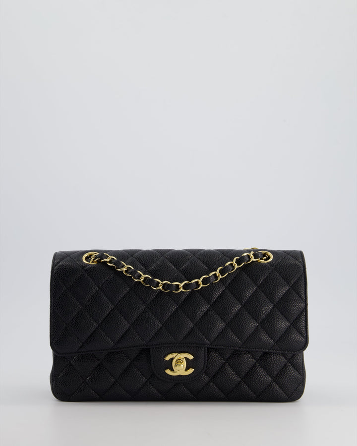 *HOT* Top Quality Chanel Medium Black Classic Double Flap Bag in Caviar Leather with Gold Hardware