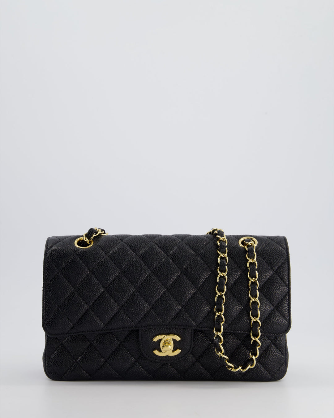 *HOT* Top Quality Chanel Medium Black Classic Double Flap Bag in Caviar Leather with Gold Hardware