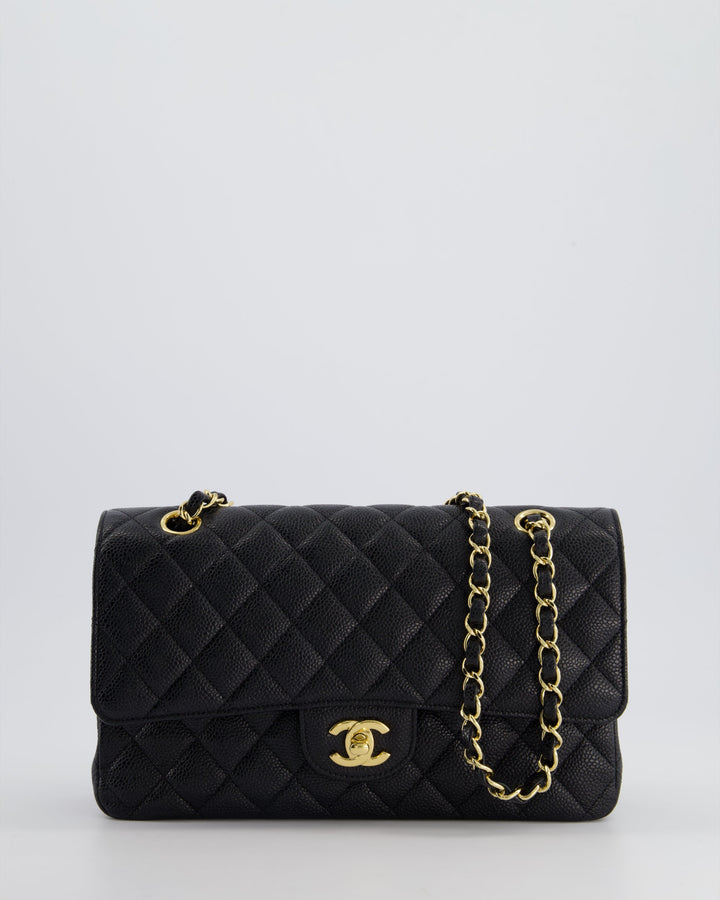 *HOT* Top Quality Chanel Medium Black Classic Double Flap Bag in Caviar Leather with Gold Hardware
