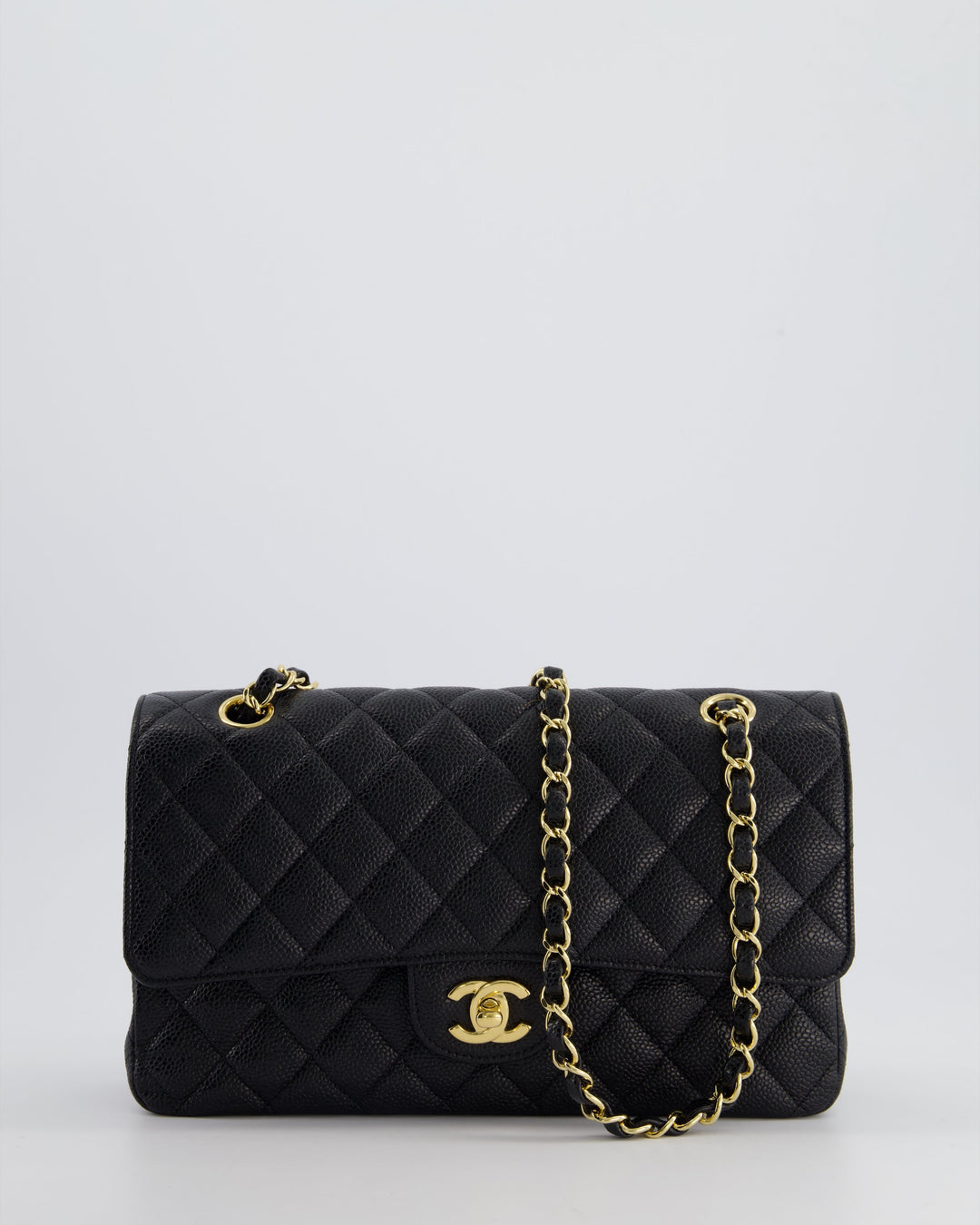 *HOT* Top Quality Chanel Medium Black Classic Double Flap Bag in Caviar Leather with Gold Hardware