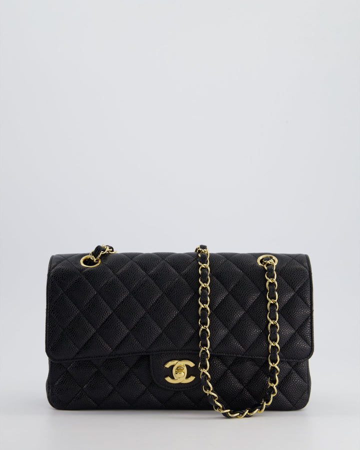 *HOT* Top Quality Chanel Medium Black Classic Double Flap Bag in Caviar Leather with Gold Hardware