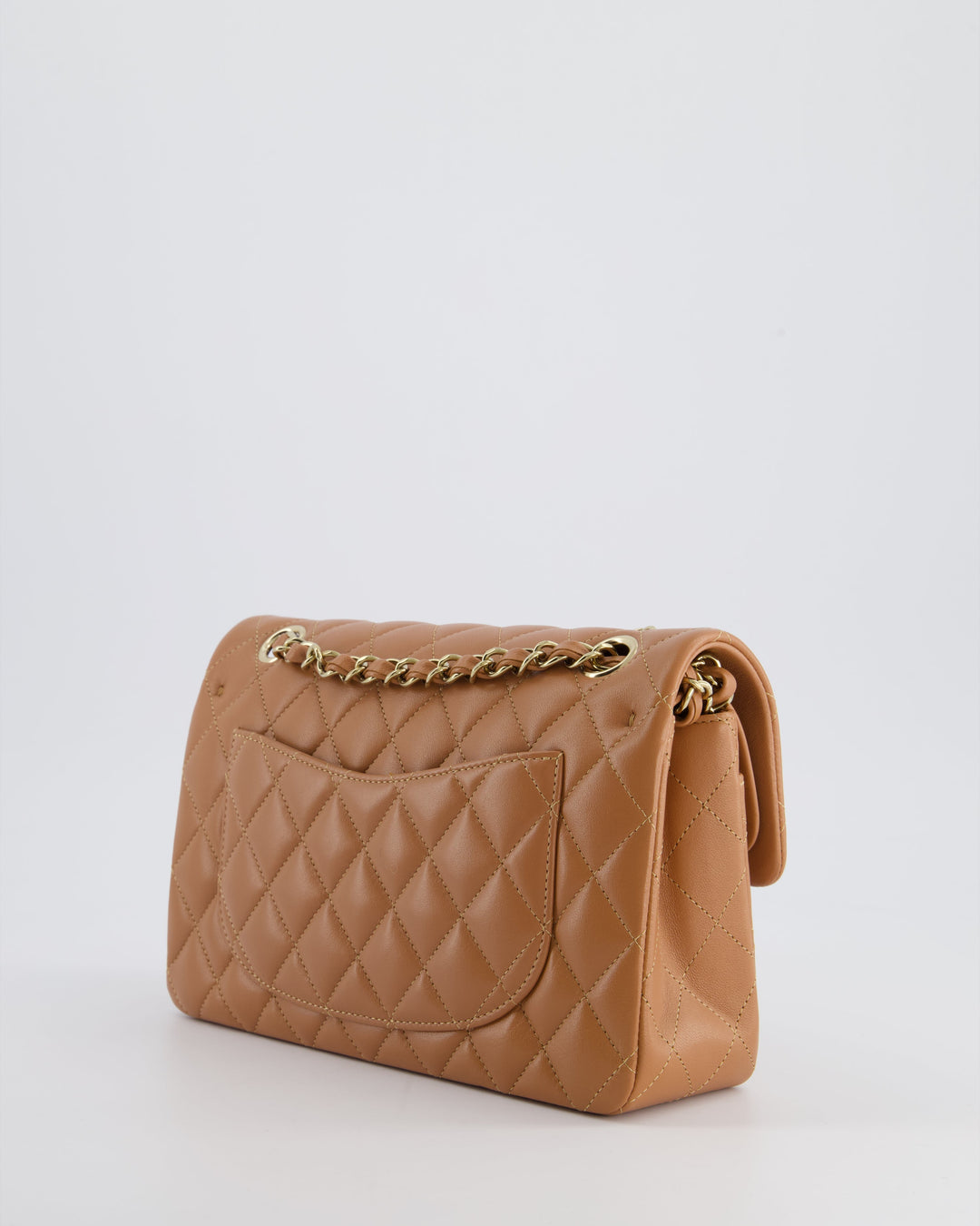 *SUPER RARE* Top Quality Chanel 22S Caramel Brown Small Double Flap Bag in Lambskin Leather with Champagne Gold Hardware