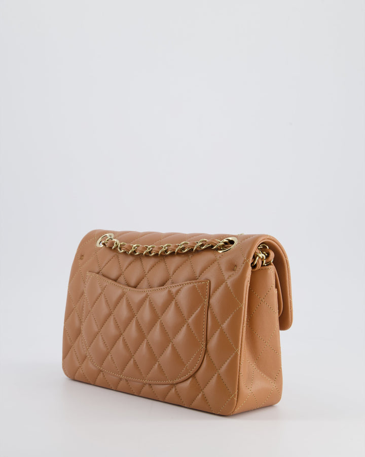 *SUPER RARE* Top Quality Chanel 22S Caramel Brown Small Double Flap Bag in Lambskin Leather with Champagne Gold Hardware