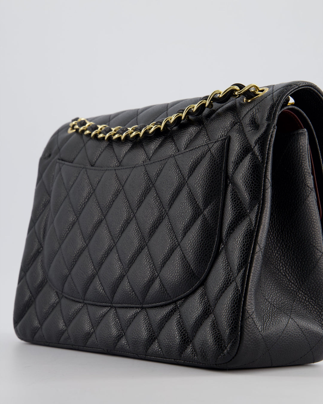 Top Quality Chanel Black Jumbo Classic Double Flap Bag in Caviar Leather with Gold Hardware