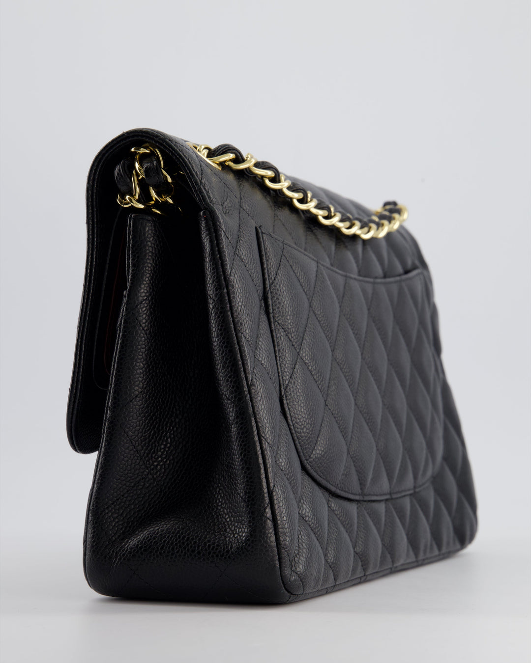 Top Quality Chanel Black Jumbo Classic Double Flap Bag in Caviar Leather with Gold Hardware