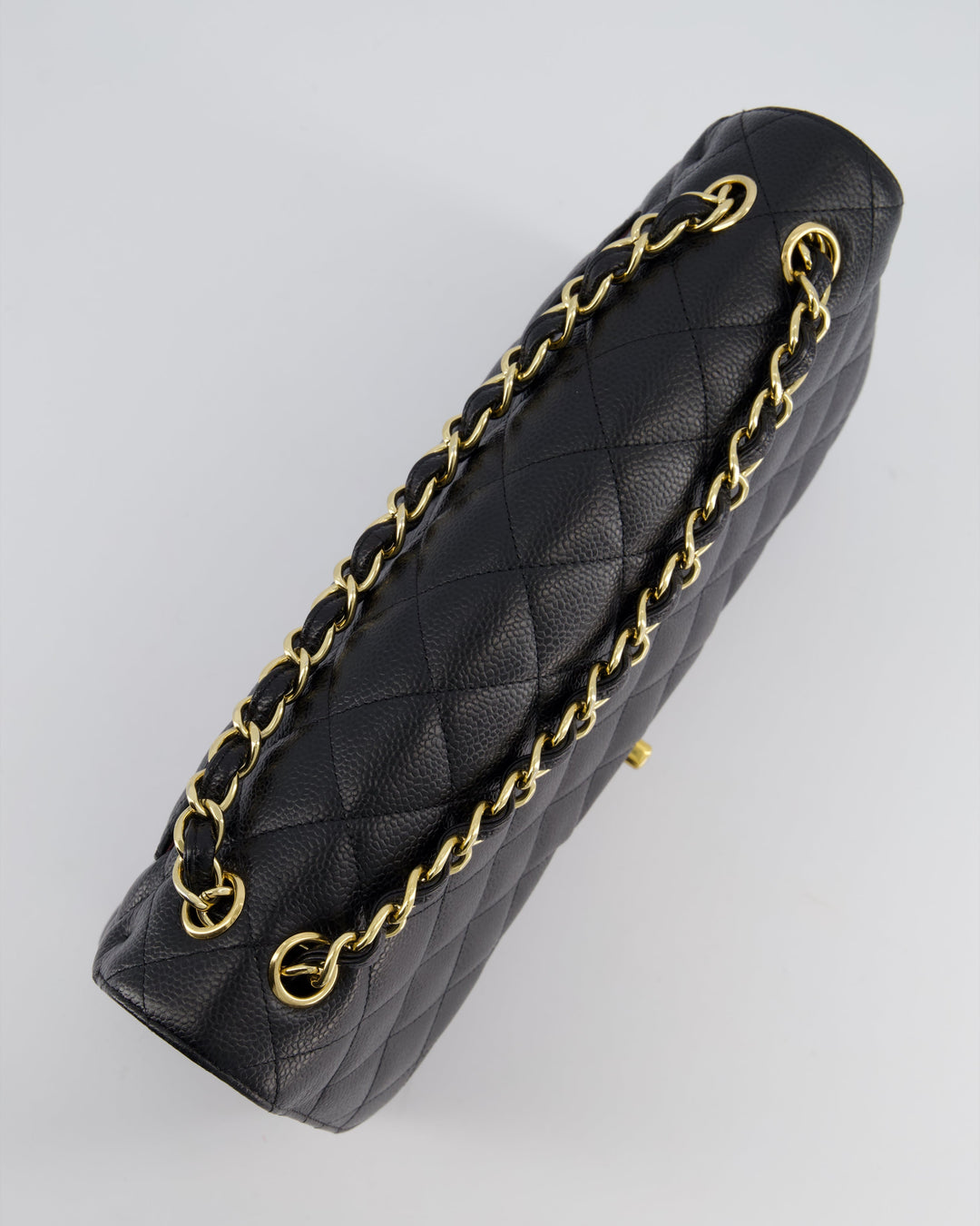 Top Quality Chanel Black Jumbo Classic Double Flap Bag in Caviar Leather with Gold Hardware