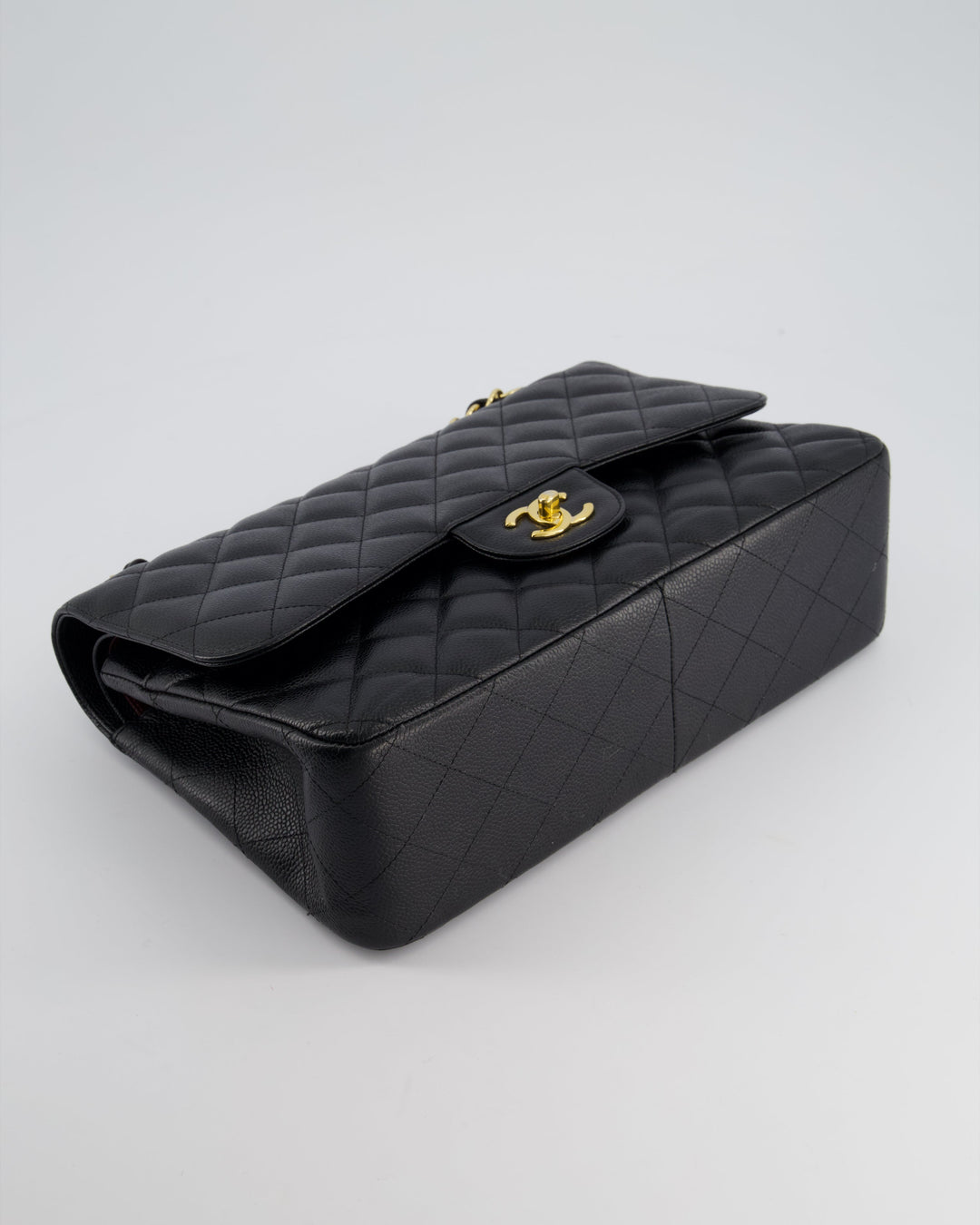 Top Quality Chanel Black Jumbo Classic Double Flap Bag in Caviar Leather with Gold Hardware