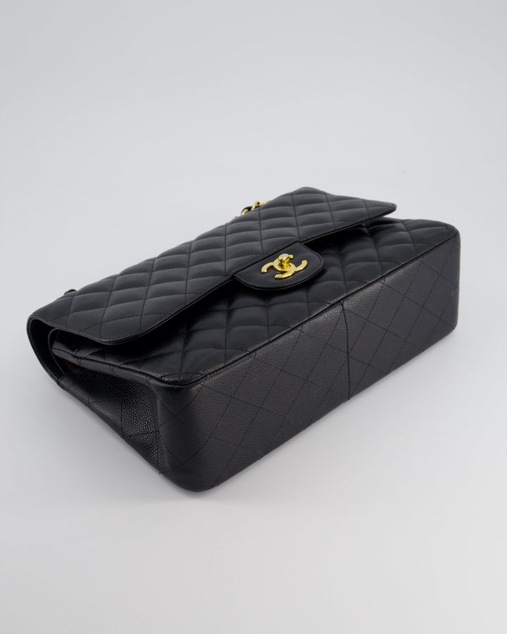 Top Quality Chanel Black Jumbo Classic Double Flap Bag in Caviar Leather with Gold Hardware