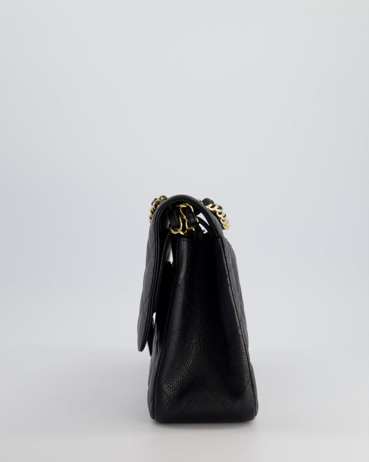 Top Quality Chanel Black Jumbo Classic Double Flap Bag in Caviar Leather with Gold Hardware