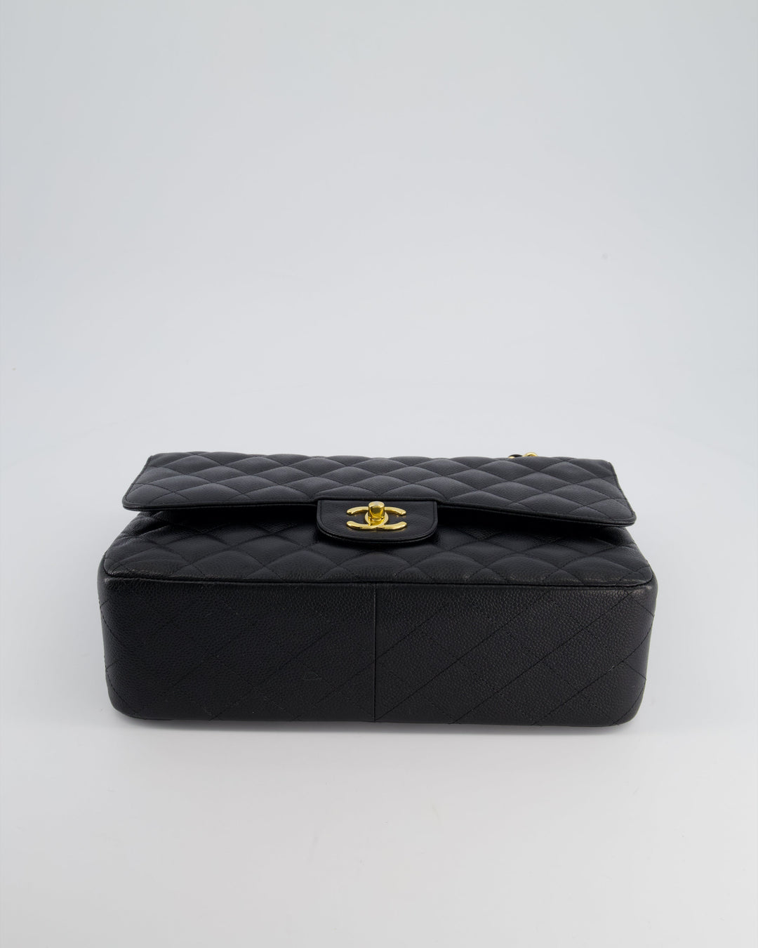 Top Quality Chanel Black Jumbo Classic Double Flap Bag in Caviar Leather with Gold Hardware
