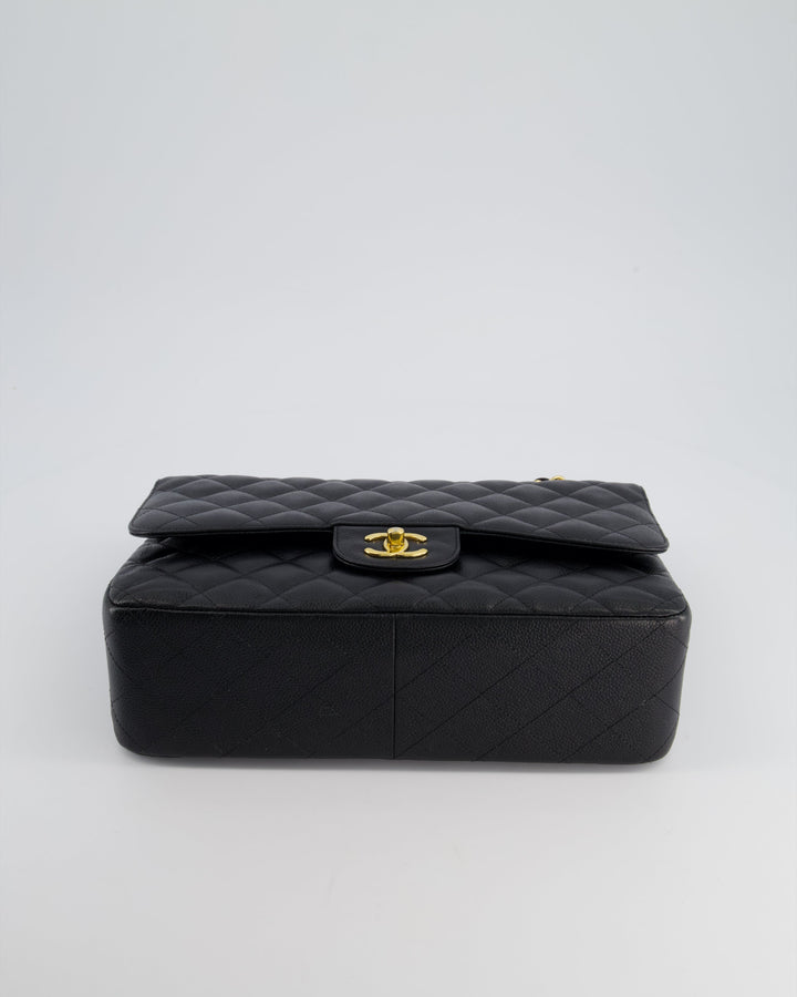 Top Quality Chanel Black Jumbo Classic Double Flap Bag in Caviar Leather with Gold Hardware