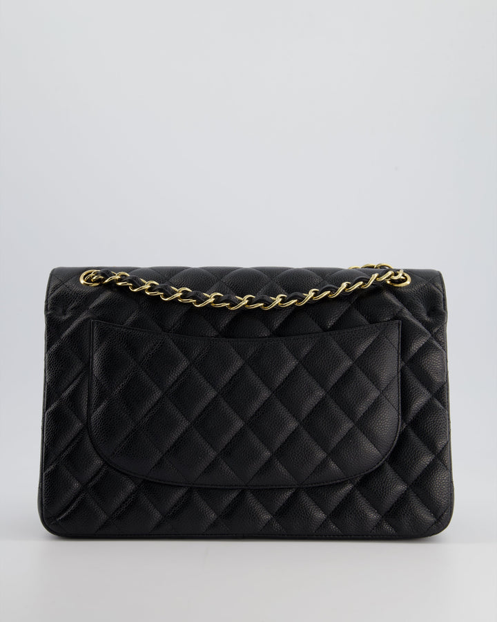 Top Quality Chanel Black Jumbo Classic Double Flap Bag in Caviar Leather with Gold Hardware