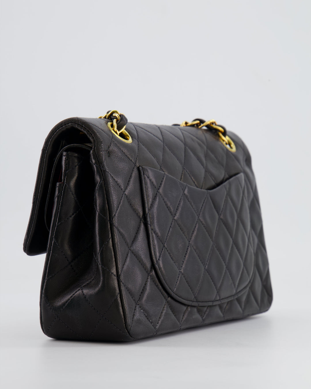 Top Quality Chanel Black Vintage Classic Small Double Flap Bag in Lambskin Leather with 24K Gold Hardware