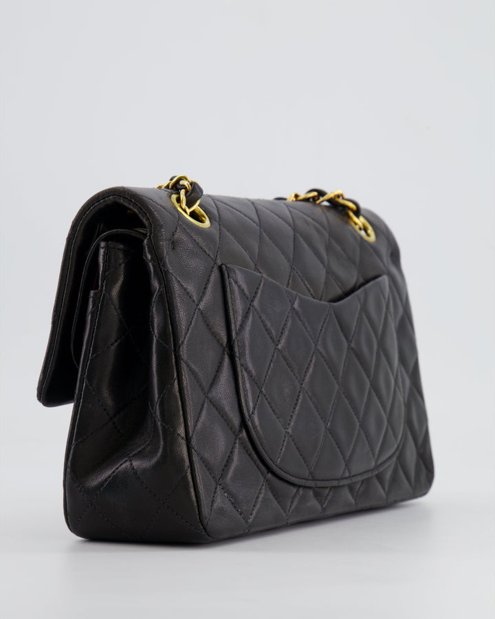 Top Quality Chanel Black Vintage Classic Small Double Flap Bag in Lambskin Leather with 24K Gold Hardware