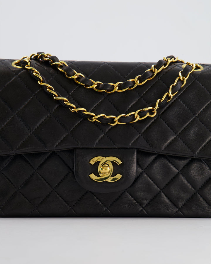 Top Quality Chanel Black Vintage Classic Small Double Flap Bag in Lambskin Leather with 24K Gold Hardware