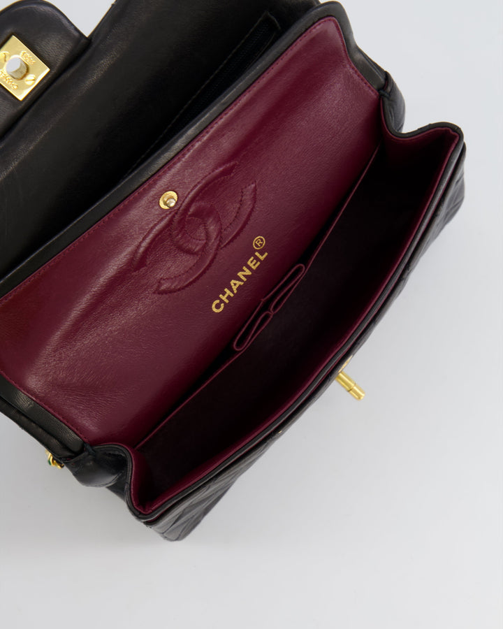 Top Quality Chanel Black Vintage Classic Small Double Flap Bag in Lambskin Leather with 24K Gold Hardware