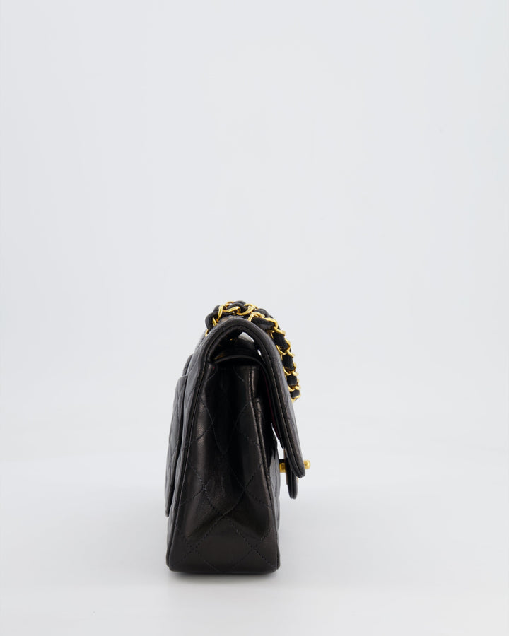 Top Quality Chanel Black Vintage Classic Small Double Flap Bag in Lambskin Leather with 24K Gold Hardware