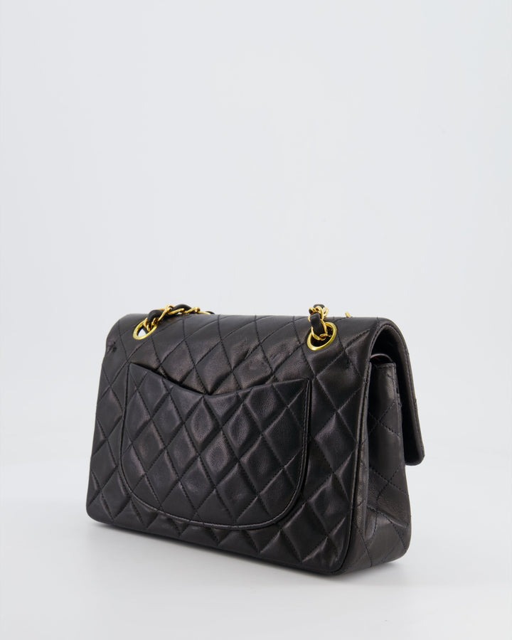 Top Quality Chanel Black Vintage Classic Small Double Flap Bag in Lambskin Leather with 24K Gold Hardware