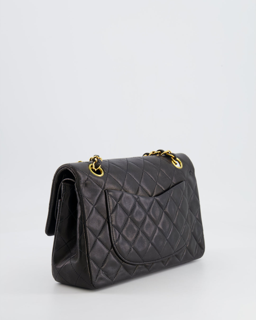 Top Quality Chanel Black Vintage Classic Small Double Flap Bag in Lambskin Leather with 24K Gold Hardware