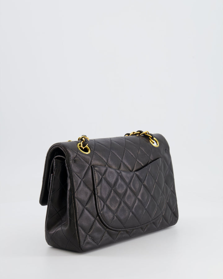 Top Quality Chanel Black Vintage Classic Small Double Flap Bag in Lambskin Leather with 24K Gold Hardware