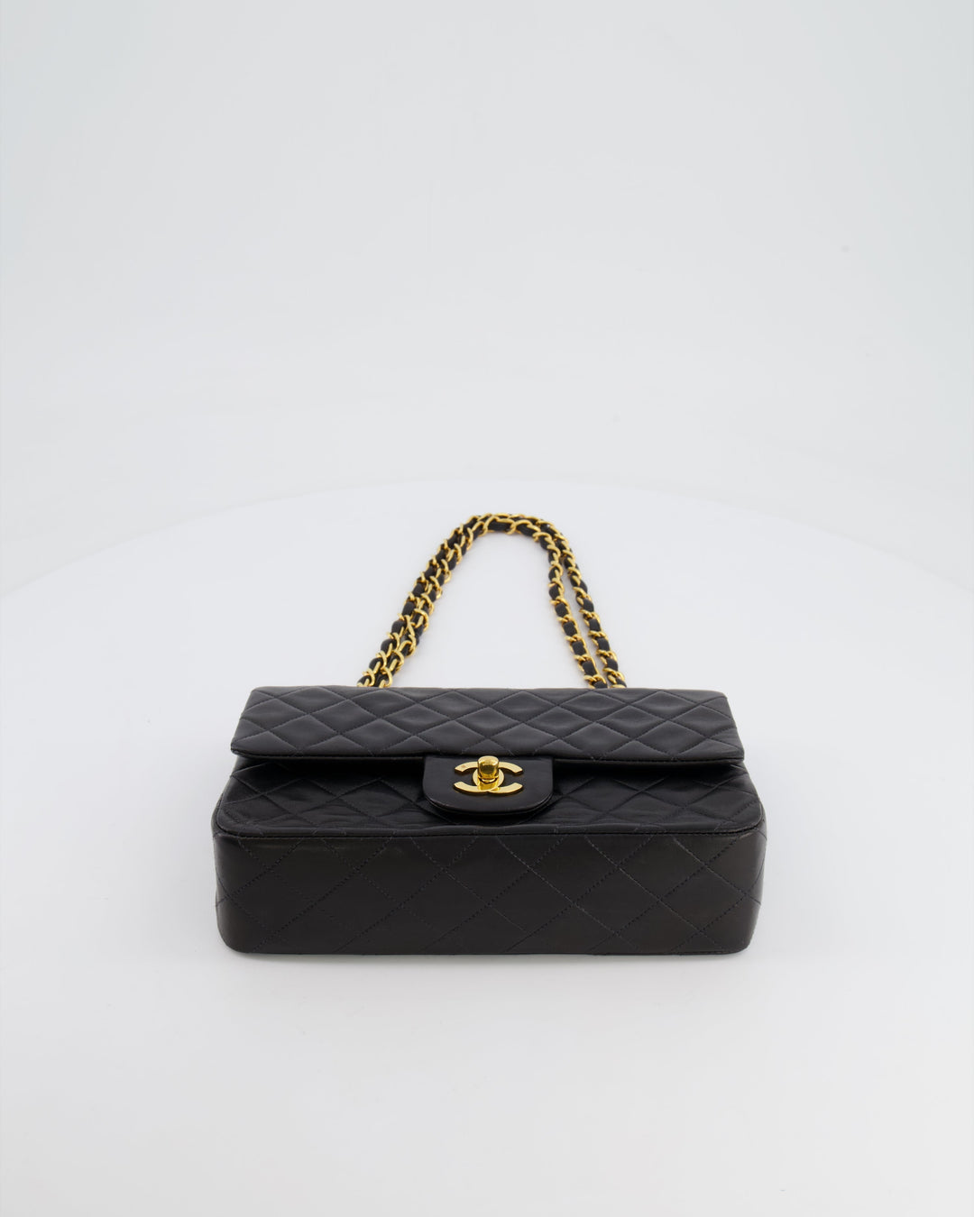 Top Quality Chanel Black Vintage Classic Small Double Flap Bag in Lambskin Leather with 24K Gold Hardware