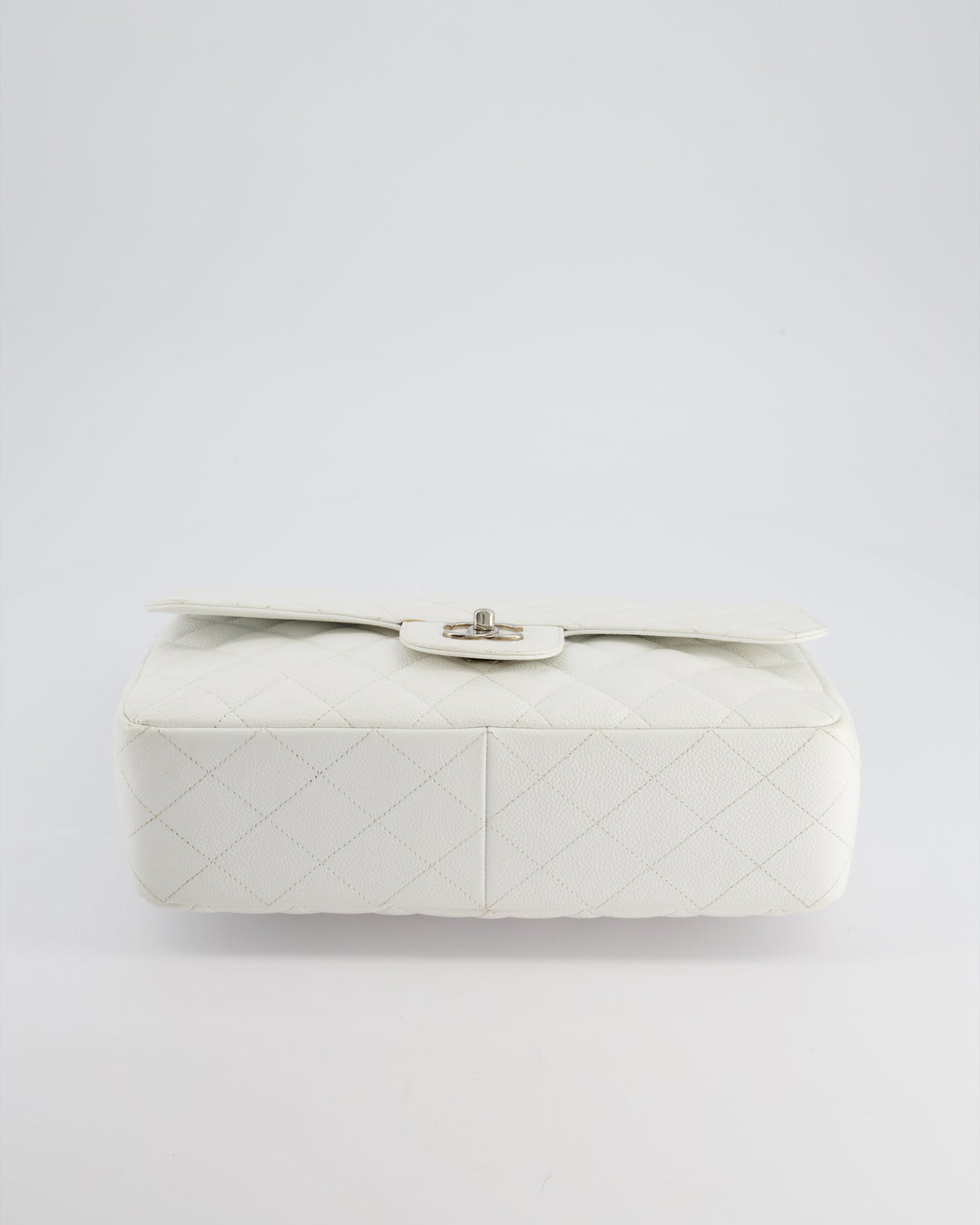 *SUPER FIRE PRICE* Top Quality Chanel White Jumbo Classic Single Flap Bag in Caviar Leather with Silver Hardware