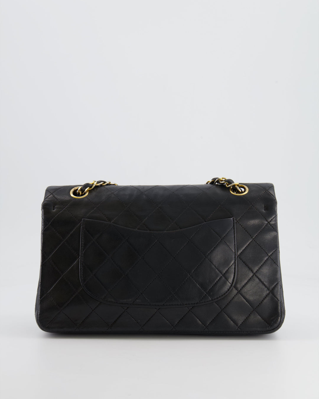 Top Quality Chanel Vintage Black Medium Classic Double Flap Bag in Lambskin Leather with 24K Gold Hardware