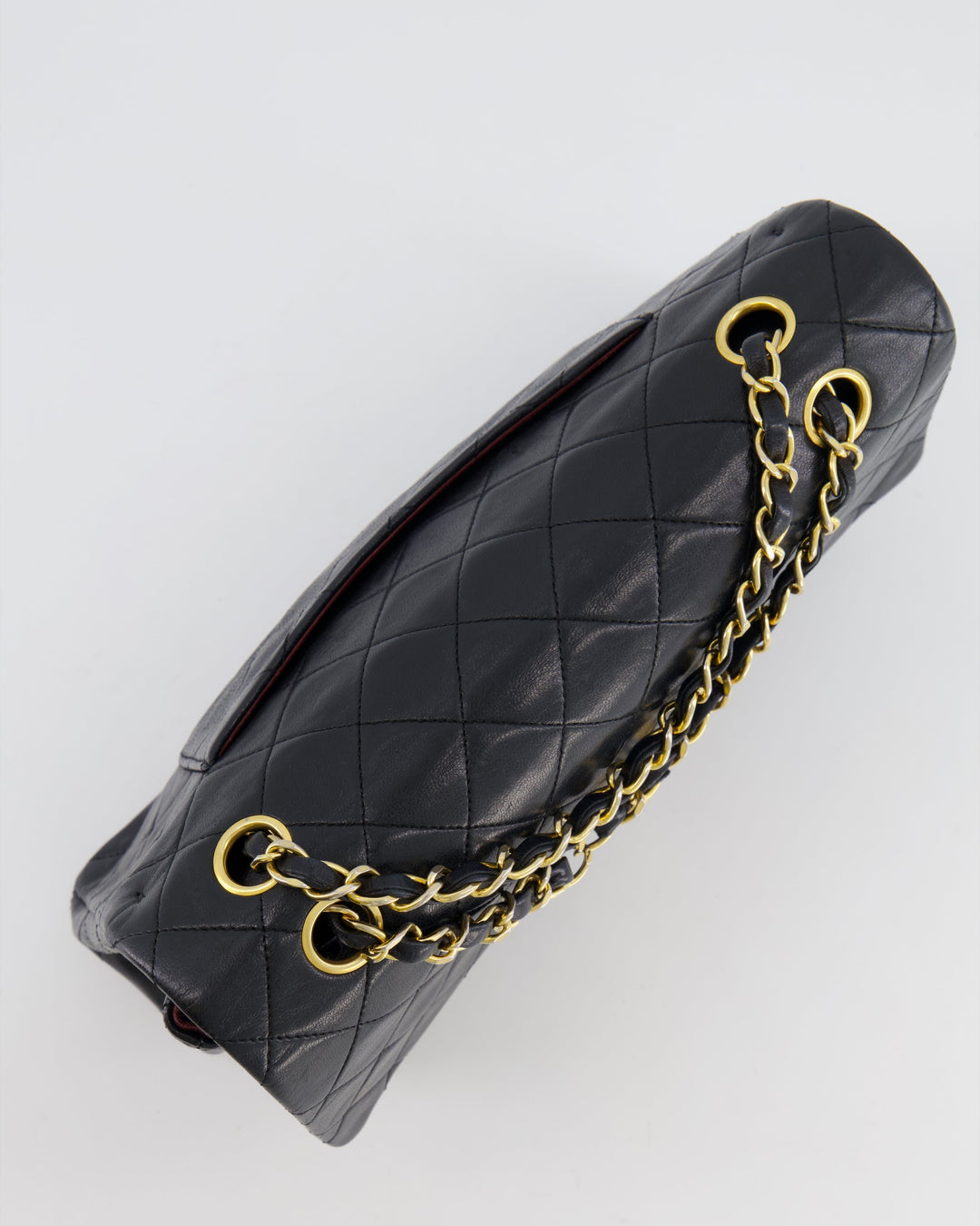 Top Quality Chanel Vintage Black Medium Classic Double Flap Bag in Lambskin Leather with 24K Gold Hardware