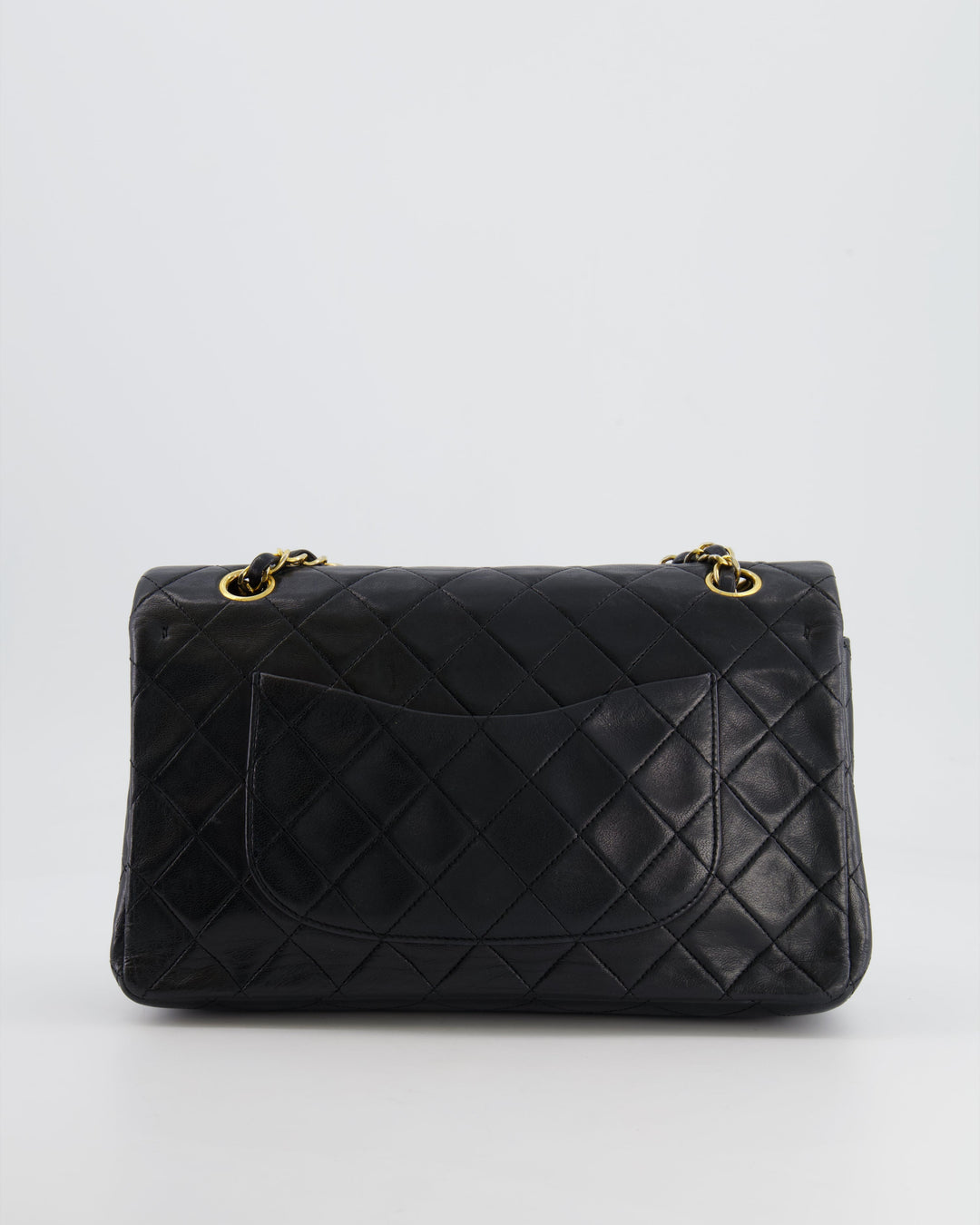Top Quality Chanel Vintage Black Medium Classic Double Flap Bag in Lambskin Leather with 24K Gold Hardware