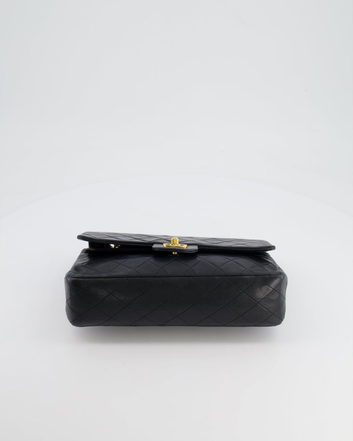 Top Quality Chanel Vintage Black Medium Classic Double Flap Bag in Lambskin Leather with 24K Gold Hardware